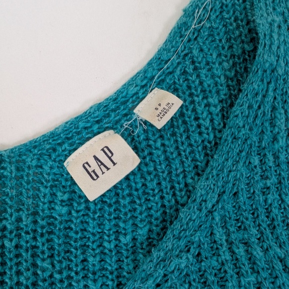 Gap Knit Tank Top Teal Sleeveless V-Neck Scoop Tank Camisole - Picture 3 of 10